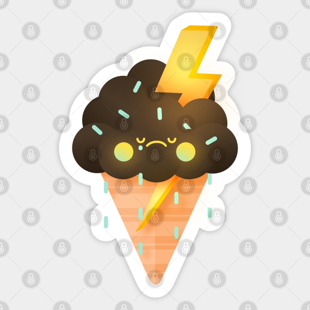 Chocolate Rain Ice Cream Sticker by noeyedeer